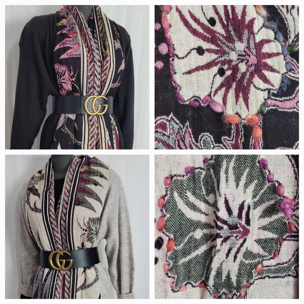 Floral Scarf / REVERSIBLE / - Picture 4 of 13